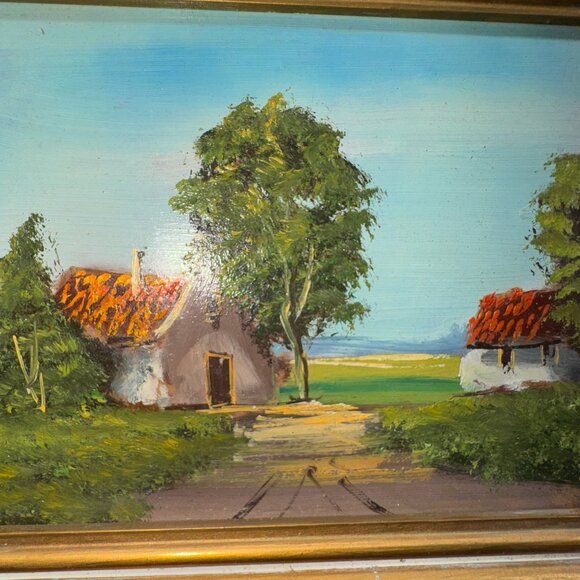 Antique Original Oil Paintings on Board Dutch Landscape by H. Wester Wood Frames - Picture 3 of 11